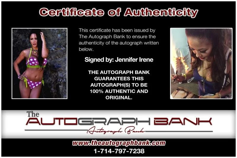 Jennifer Irene — Jennifer Irene authentic signed model 8x10 photo W/Cert Autographed A0013, image 2