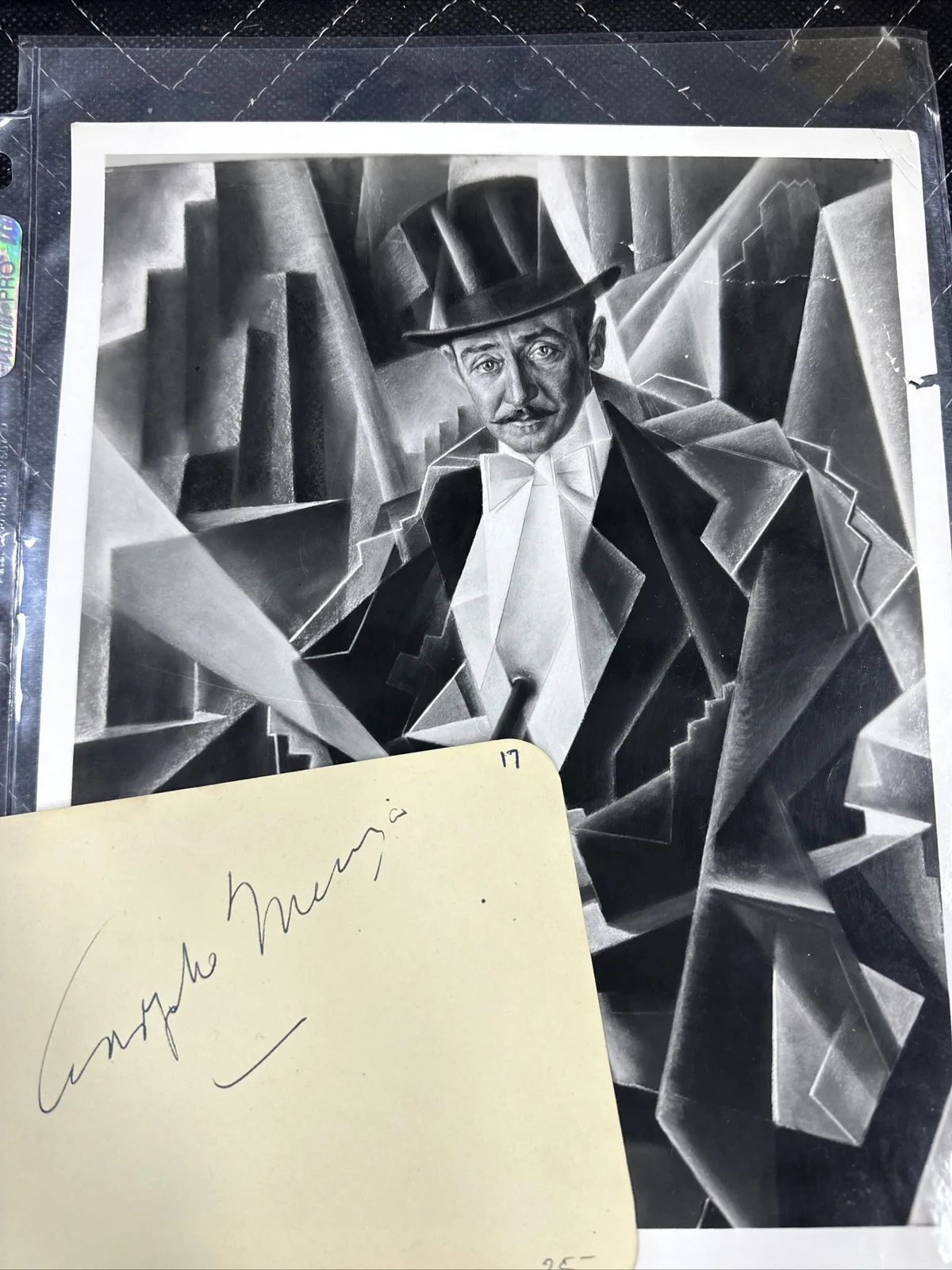Adolphe Menjou — Adolphe Menjou- 8x10 B&W Photo And An Autographed Piece Of Paper