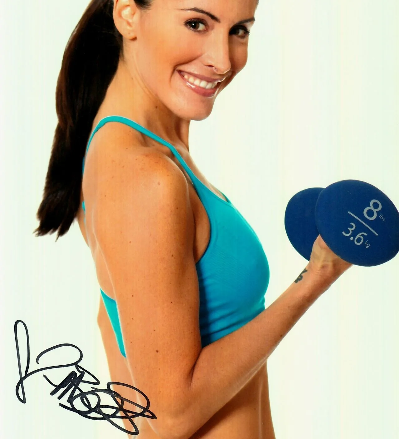 MICHELLE BETTS hand-signed SEXY WORKOUT 8x10 color closeup UACC RD COA in-person, image 2