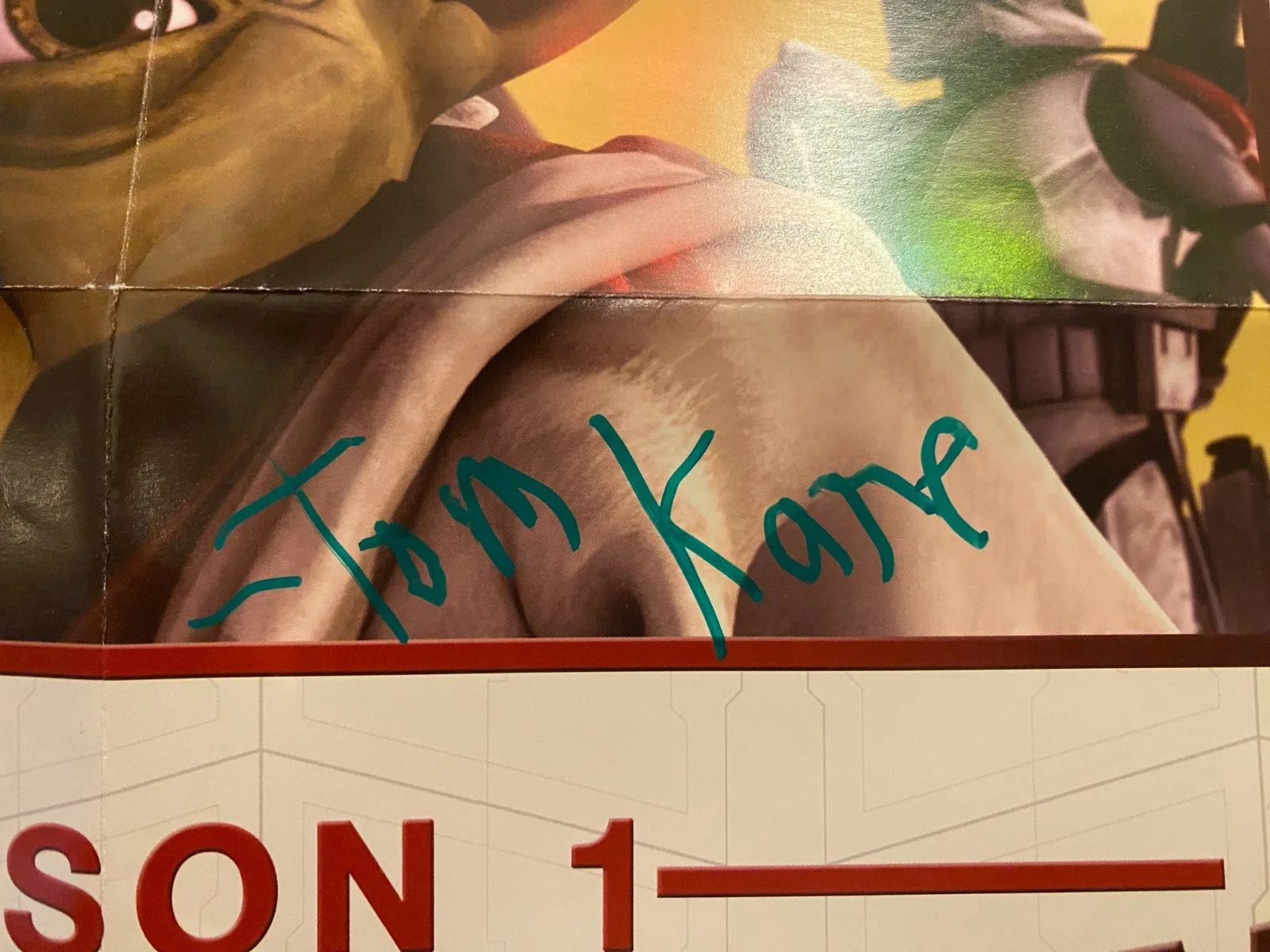 Tom Kane — Star Wars - Tom Kane signed Yoda 17 x 10 1/2 poster/advert JSA COA, image 2