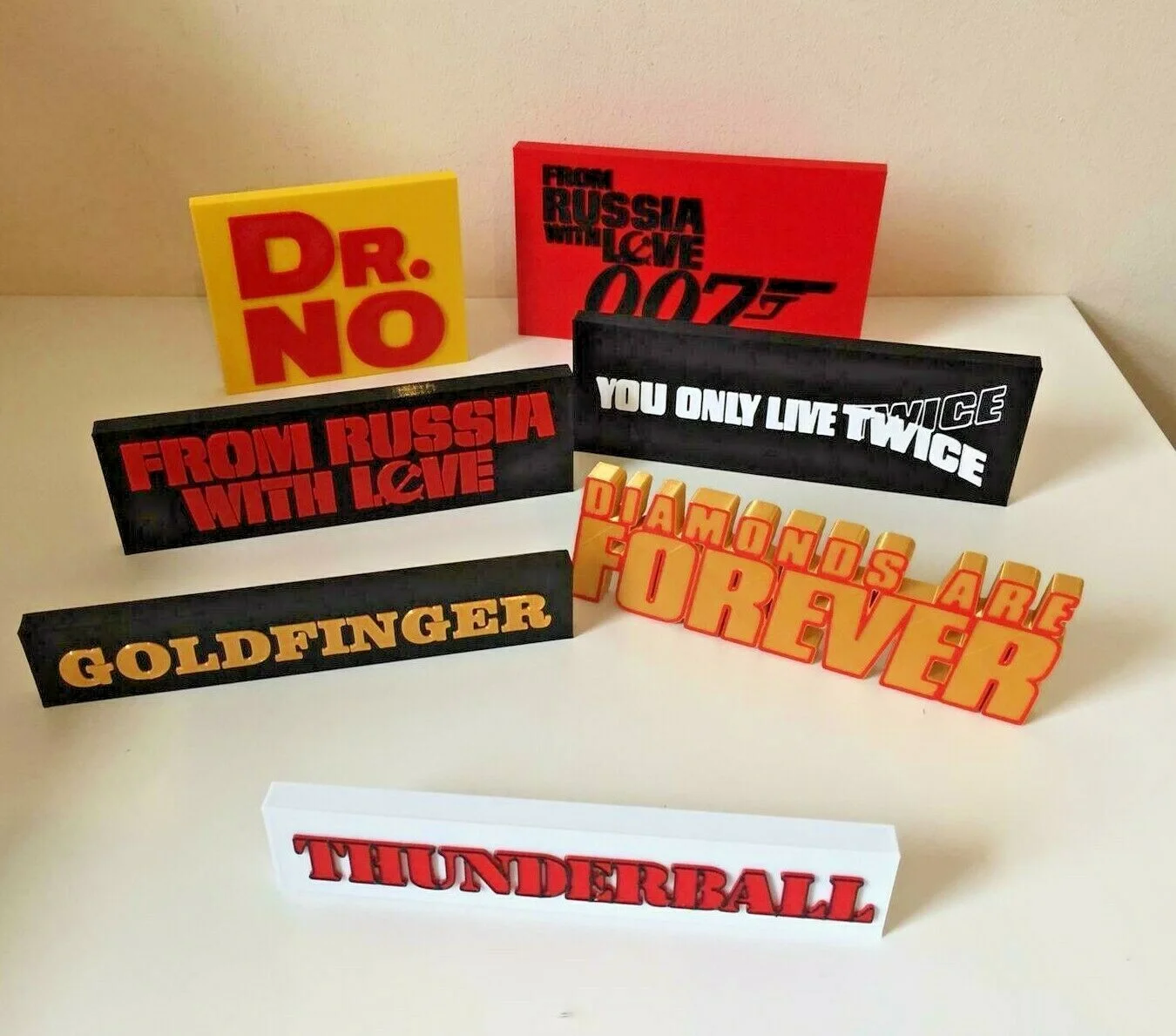 007 James Bond Movie Ornamental Display Logo Text Memorabilia Stand Collection, image 5