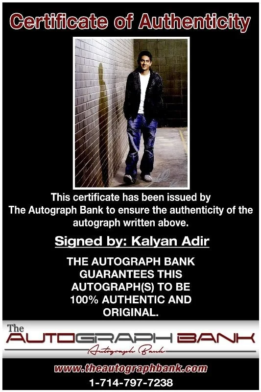 Adhir Kalyan — Adhir Kalyan authentic signed celebrity 8x10 photo W/Cert Autographed 125e1, image 2
