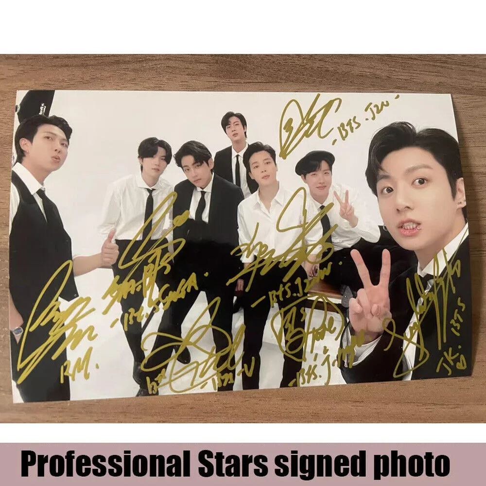 BTS — Group Hand Signed Photo Autographed K-POP Collection 4*6 HF