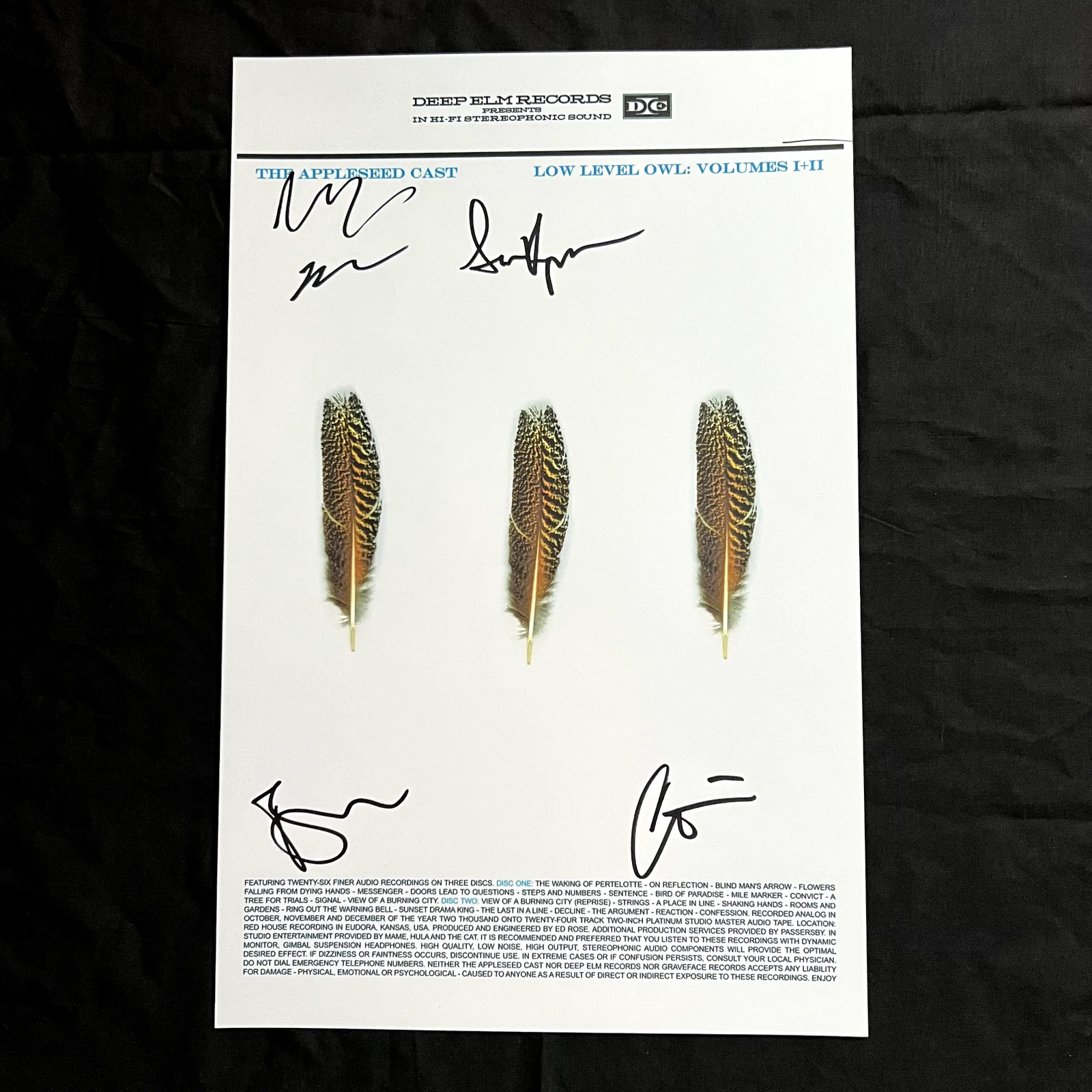 Signed The Appleseed Cast Poster w Exact Proof (Music Autograph NOT Vinyl / CD), image 2