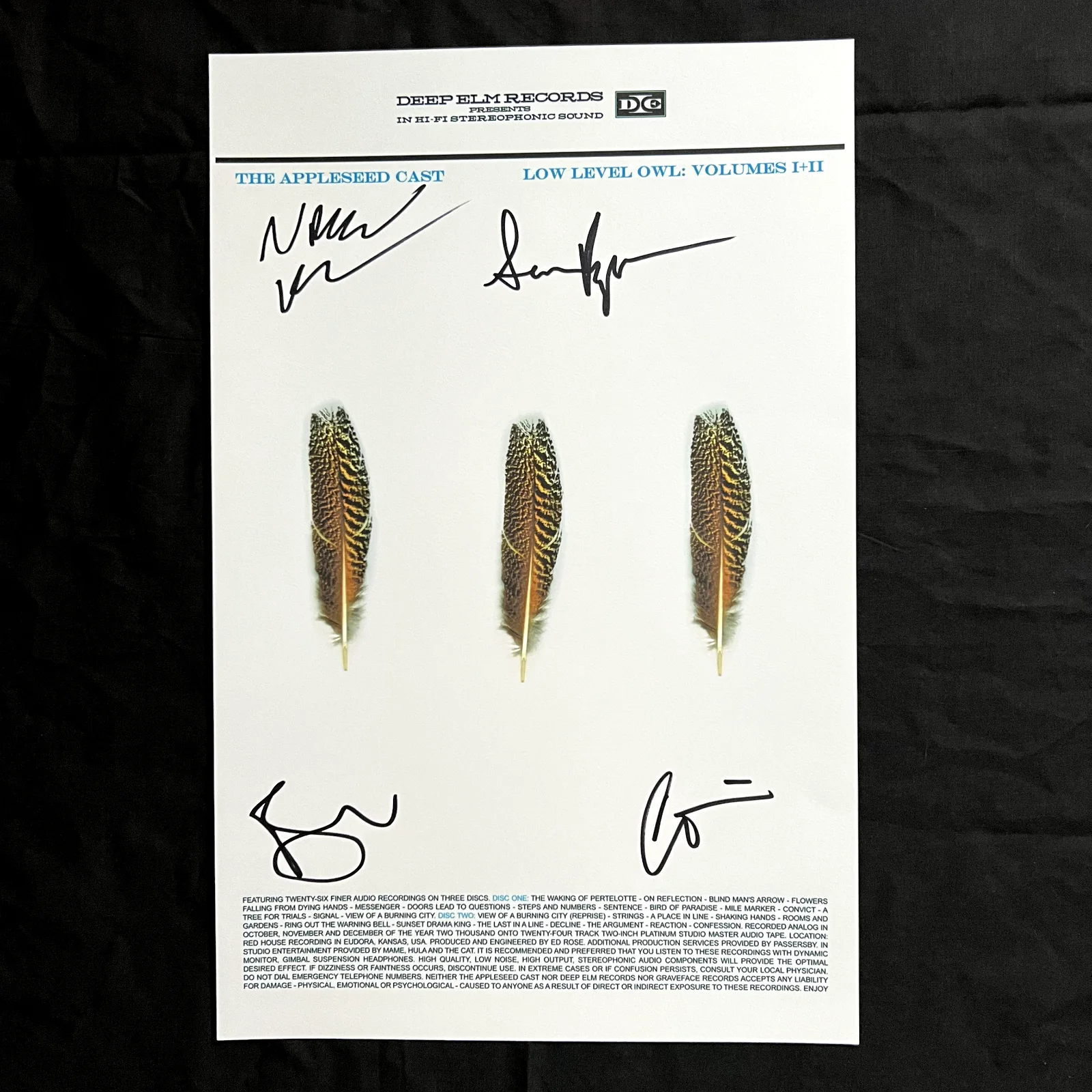 Signed The Appleseed Cast Poster w Exact Proof (Music Autograph NOT Vinyl / CD), image 3