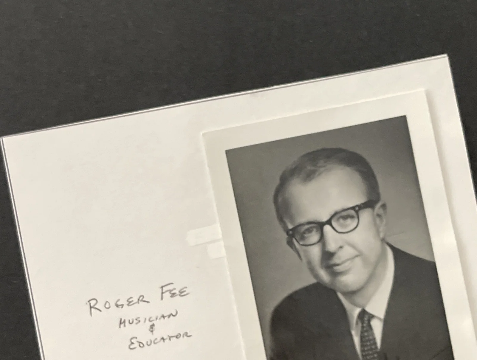 Roger Fee, Musician & Educator: Signed Music Celebrity Photo 2 x 3” / KSK, image 3