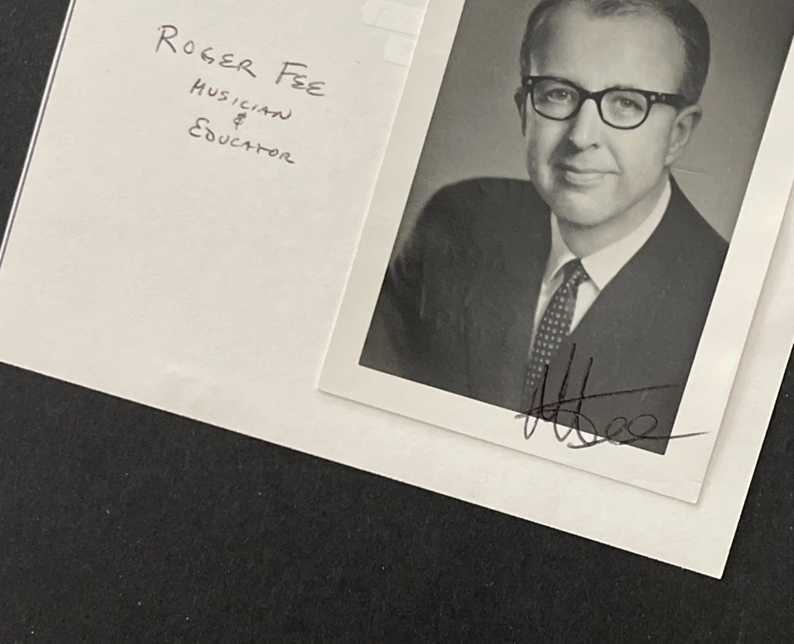 Roger Fee, Musician & Educator: Signed Music Celebrity Photo 2 x 3” / KSK, image 4