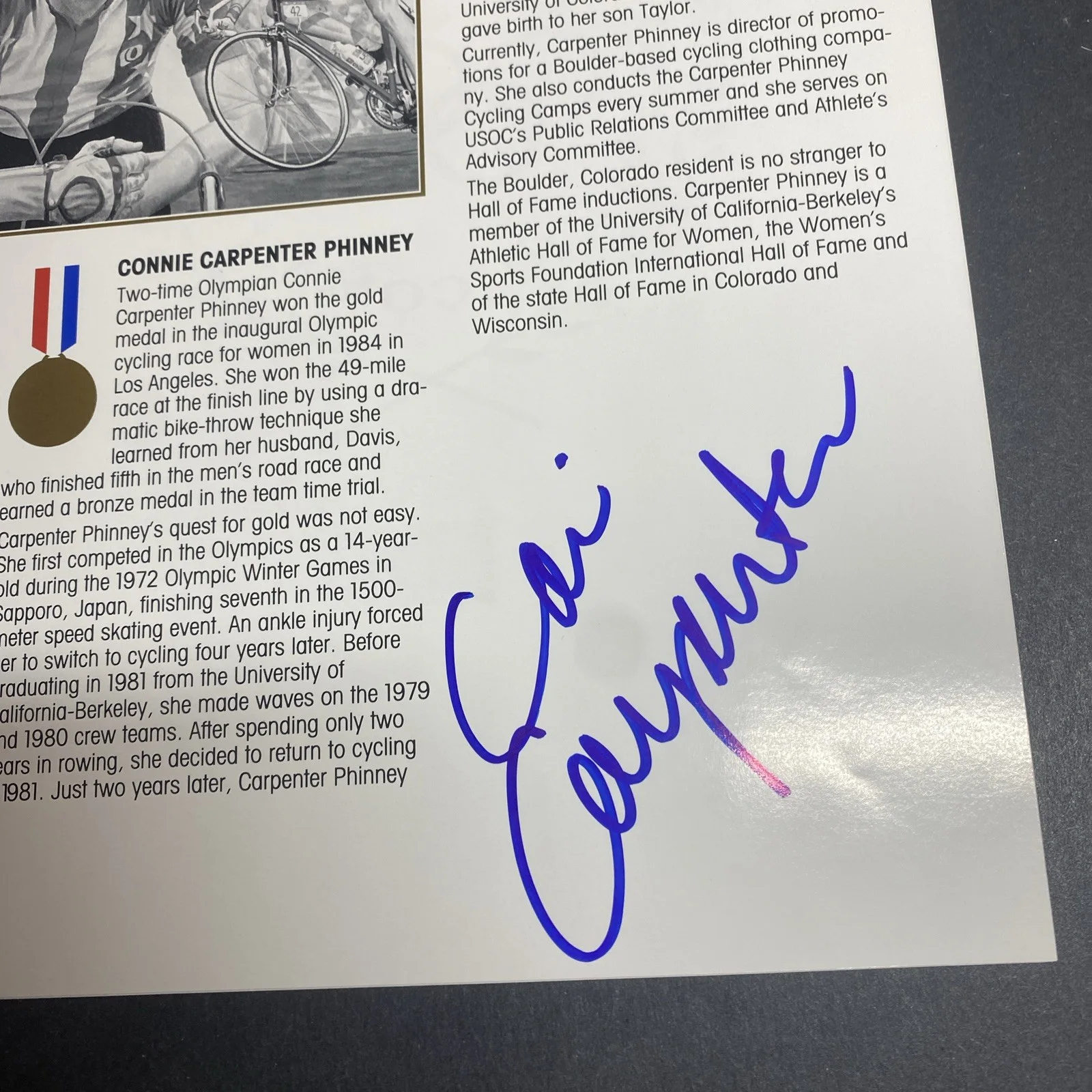 Connie C. Phinney: Olympic, Signed Celebrity Photograph 8.5 x 11 Inches / KSK, изображение 2