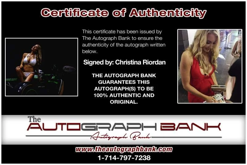 Christina Riordan — Christina Riordan authentic signed model 8x10 photo W/Cert Autographed A0015, image 2