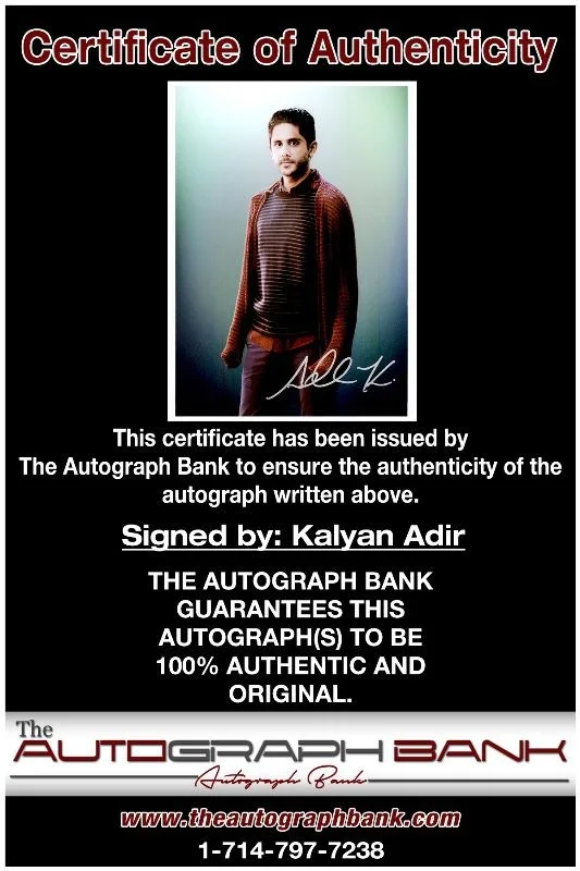 Adhir Kalyan — Adhir Kalyan authentic signed celebrity 8x10 photo W/Cert Autographed 125b1, image 2
