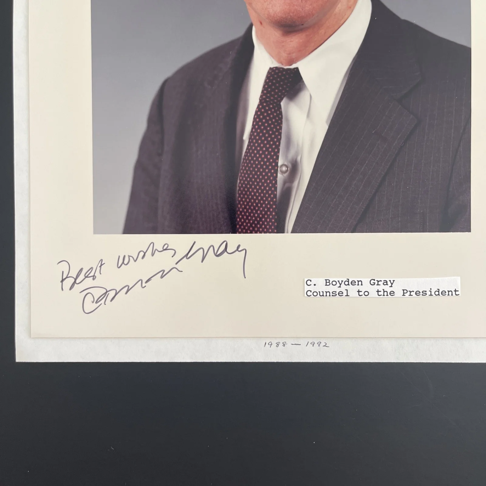 C. Boyden Gray, Counsel to President: Signed Political Leader Photo 8x10 “ / KSK, изображение 2