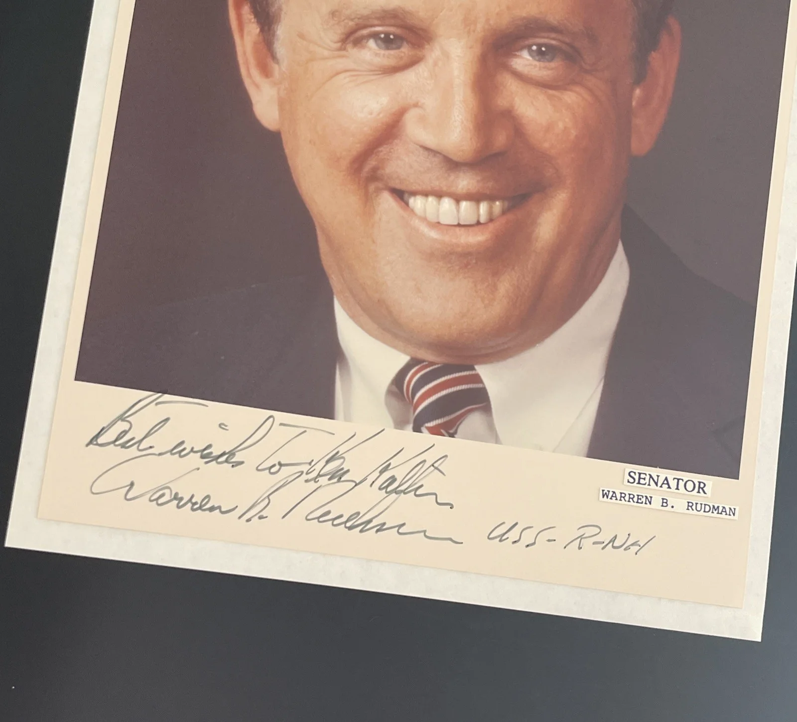 Senator Warren B. Rudman, NH: Signed Political Photo & Ephemera 8x10“ / KSK, image 4
