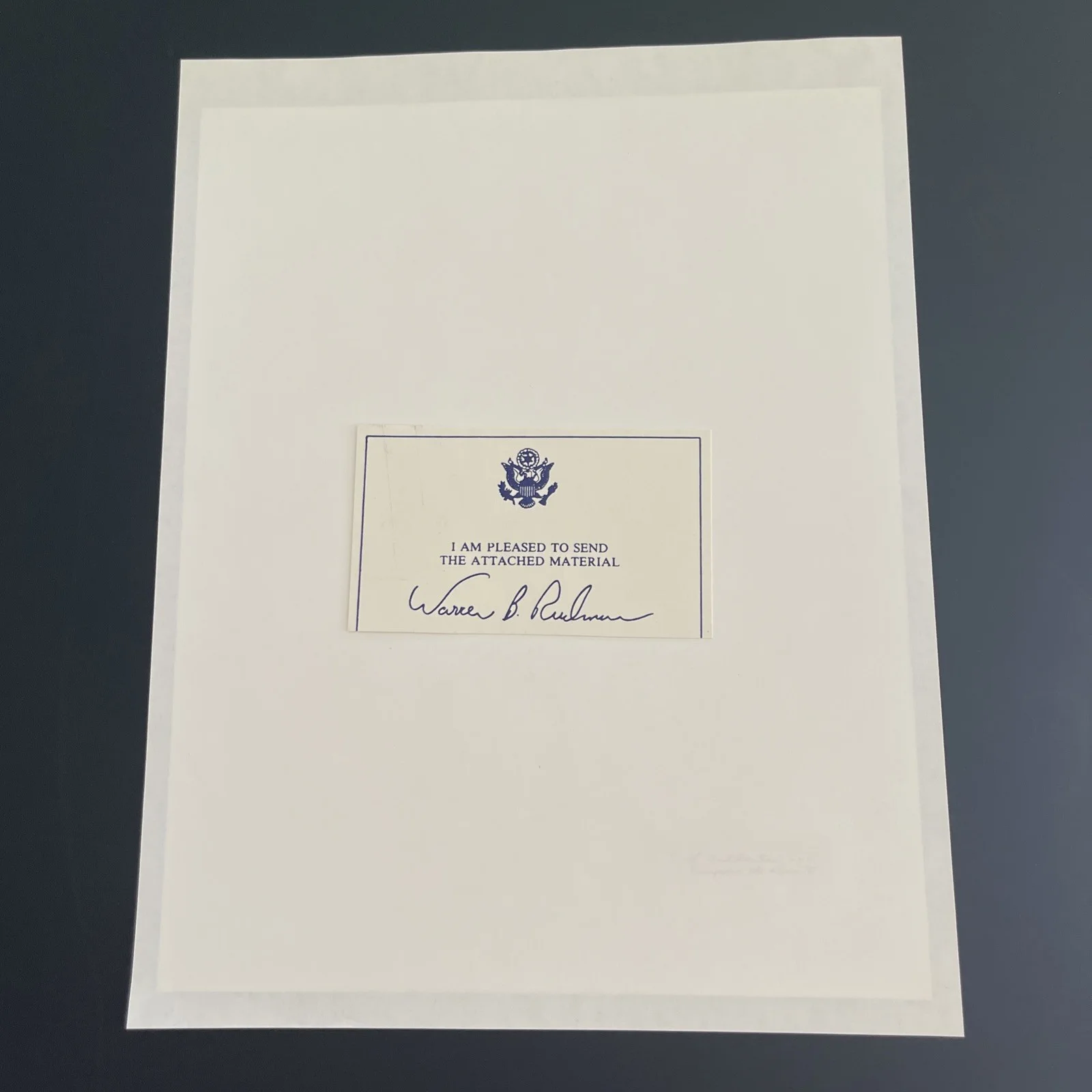Senator Warren B. Rudman, NH: Signed Political Photo & Ephemera 8x10“ / KSK, image 5