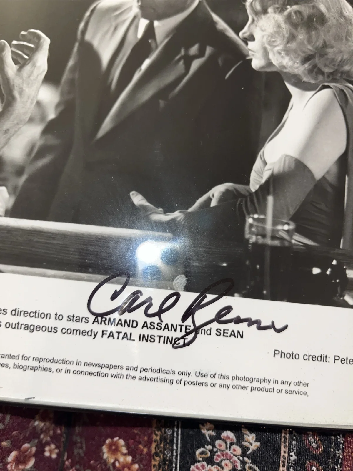 Carl Reiner Signature Fatal Instinct “8x10”, image 3