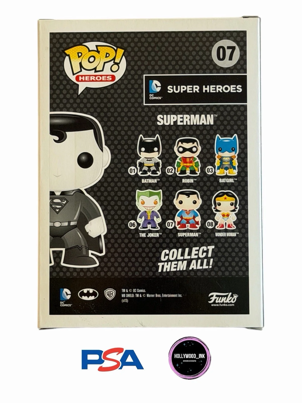 DAVID CORENSWET — DAVID CORENSWET SIGNED AUTOGRAPH FUNKO POP 07 SUPERMAN PSA/DNA COA, image 3