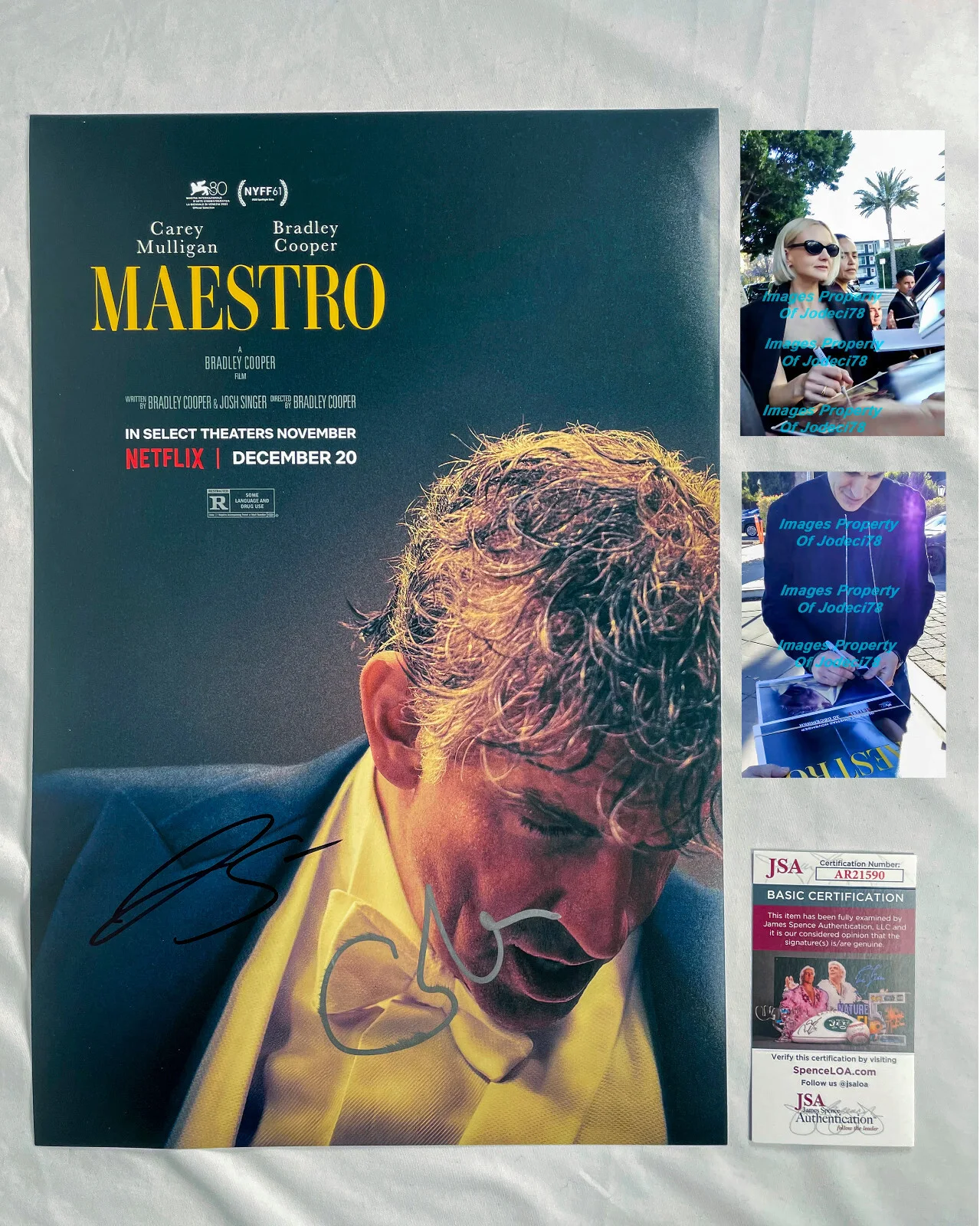Carey Mulligan, Josh Singer — Carey Mulligan & Josh Singer Writer Signed MAESTRO 12x18 Photo EXACT Proof JSA B