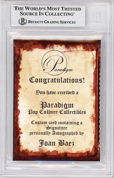 Joan Baez — -JOAN BAEZ- Beckett BAS Signed/Autograph/Auto Music Card w/MARTIN LUTHER KING Jr, изображение 2