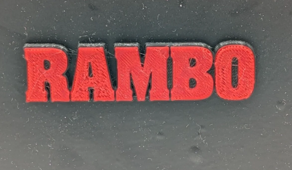 RAMBO (RED) - fridge magnet - 3D printed 80mm wide., image 2