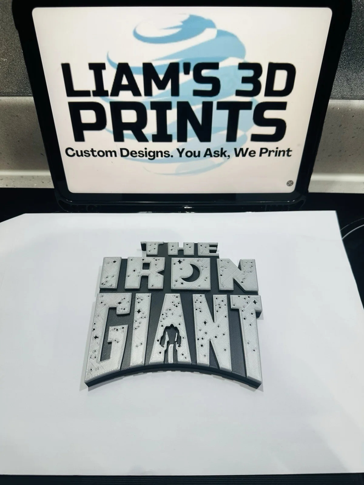 Decorative The Iron Giant Film Logo Word Sign Room Display Pops Self Standing, image 4