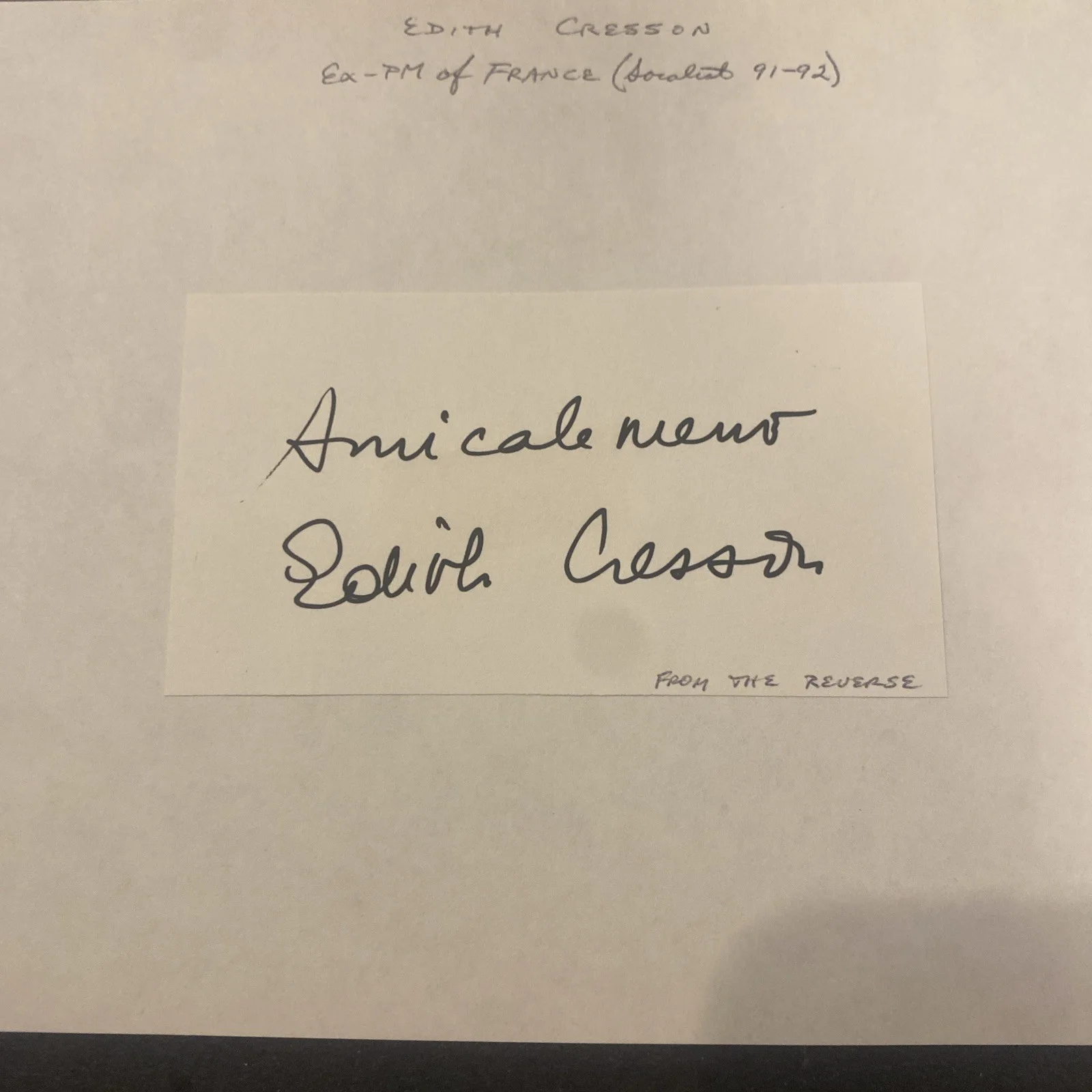 Edith Cresson: Hand Signed Political Leader Photograph 4.5 x 6 Inches / KSK, изображение 3