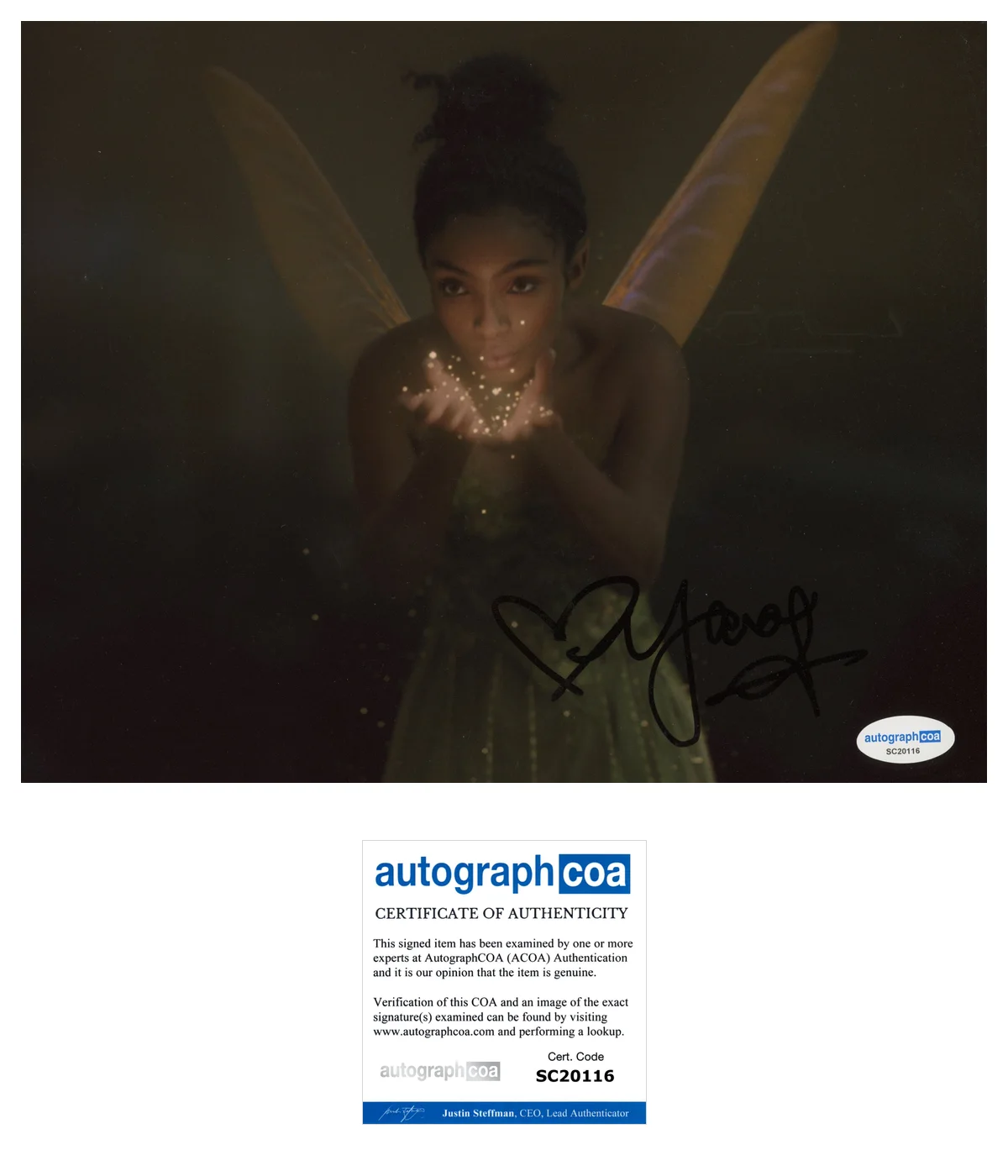 Yara Shahidi Peter Pan Autographed Signed 8x10 Photo ACOA, image 2