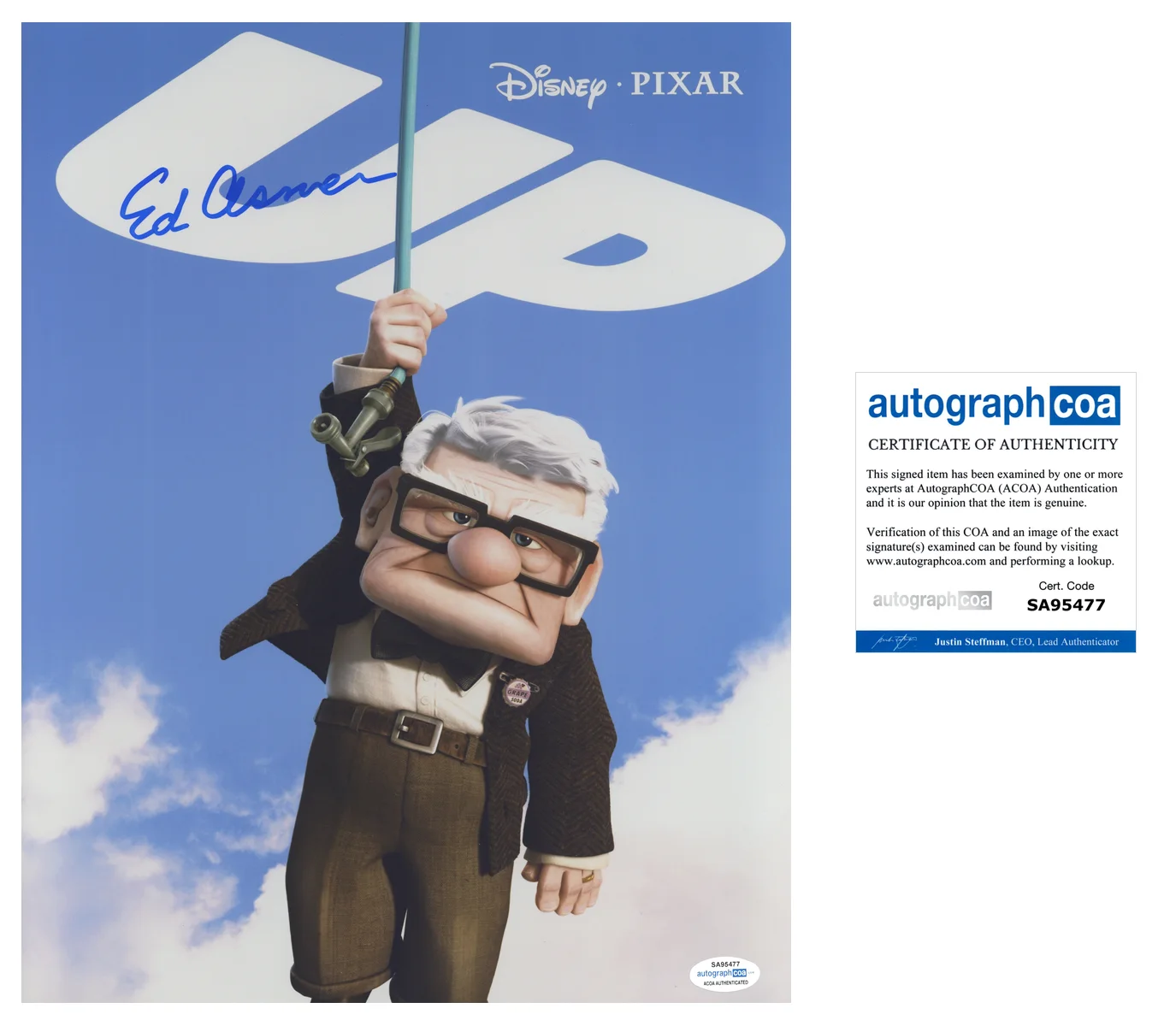 Ed Asner — Ed Asner Signed Autographed UP 11x14 Photo Metallic Finish ACOA Authenticated C, image 5
