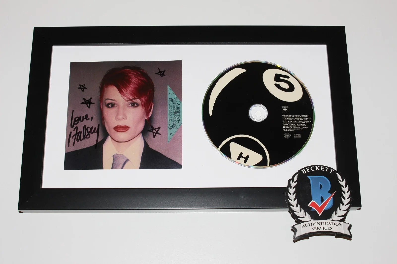 HALSEY SIGNED FRAMED 'THE GREAT IMPERSONATOR' CD COVER ALBUM BECKETT BAS COA, изображение 2