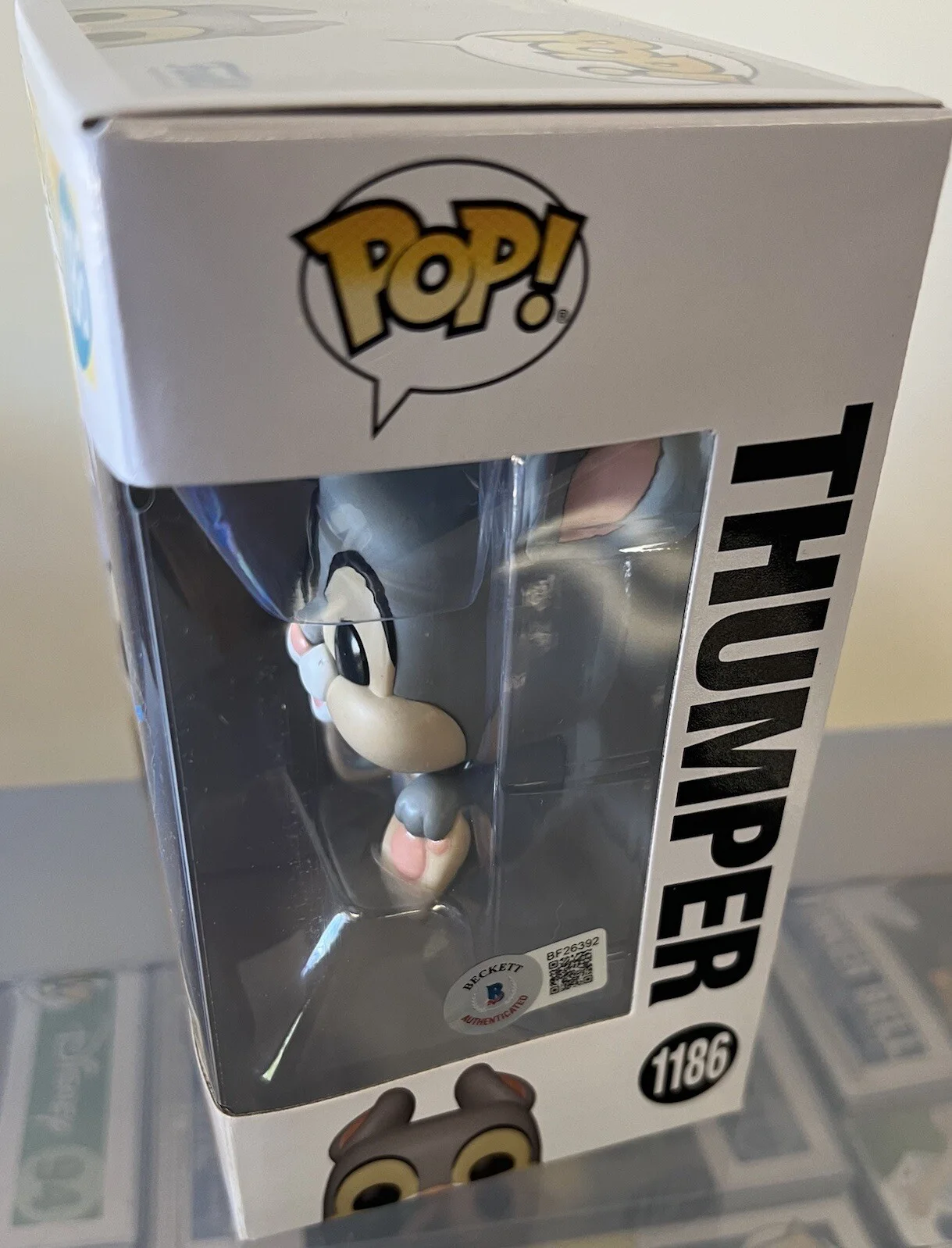 Peter Behn — Peter Behn Signed Autographed Thumper Funko Pop Bambi Disney Hot topic ex Blue, image 2
