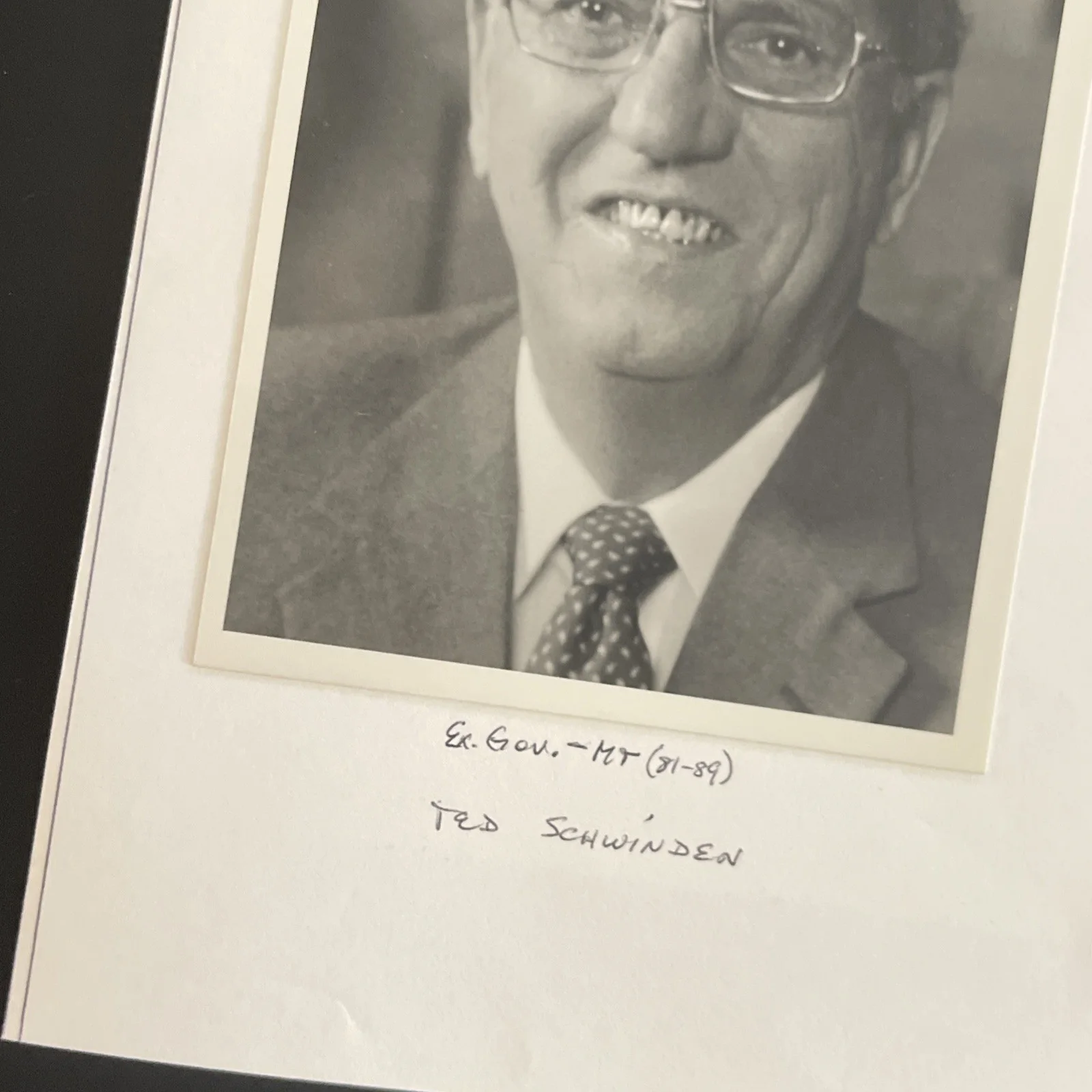 Governor Ted Schwinden, MT: Hand Signed Political Leader Photo 4x5“ / KSK, изображение 4