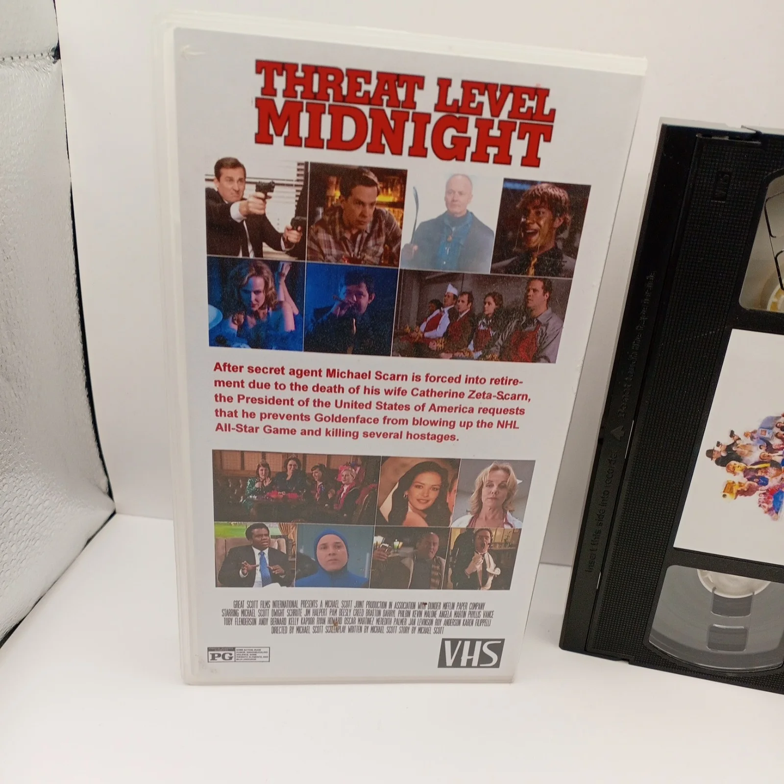 THREAT LEVEL MIDNIGHT vhs display prop The Office Dunder Mifflin Michael Scott, image 5