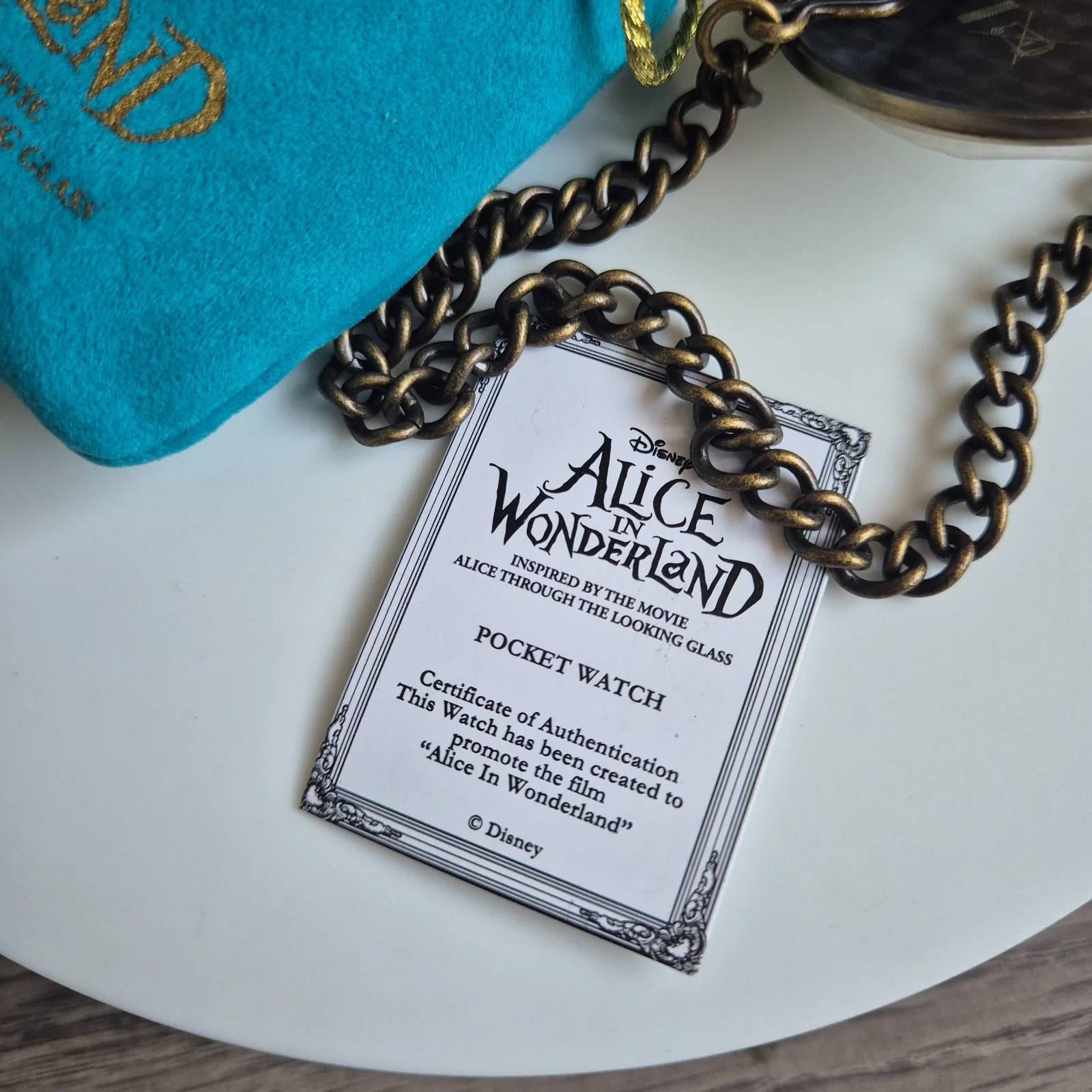 Disney Alice In Wonderland Pocket Watch Metal Collectors Merchandise Promo NEW, изображение 5