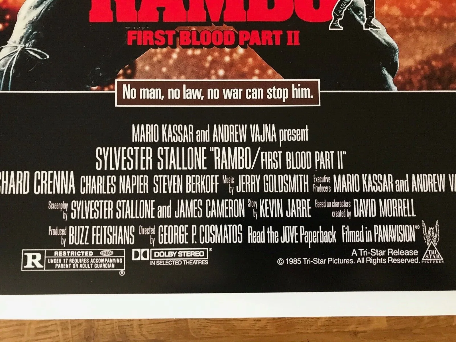 Large Movie Poster Rambo First Blood Part 2 Sylvester Stallone 43cm x 65cm, image 4