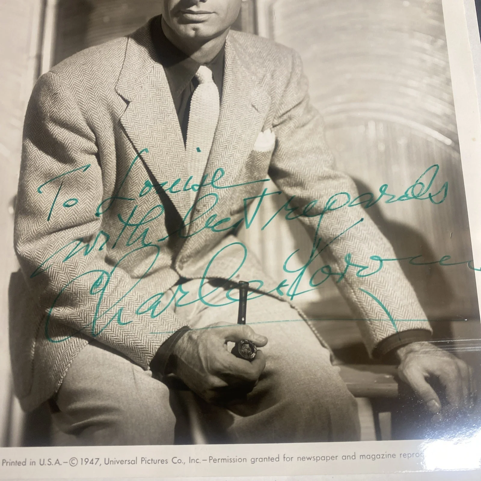 Charles Korvin: Hand Signed Celebrity Photograph 8 x 10 Inches / KSK, изображение 2