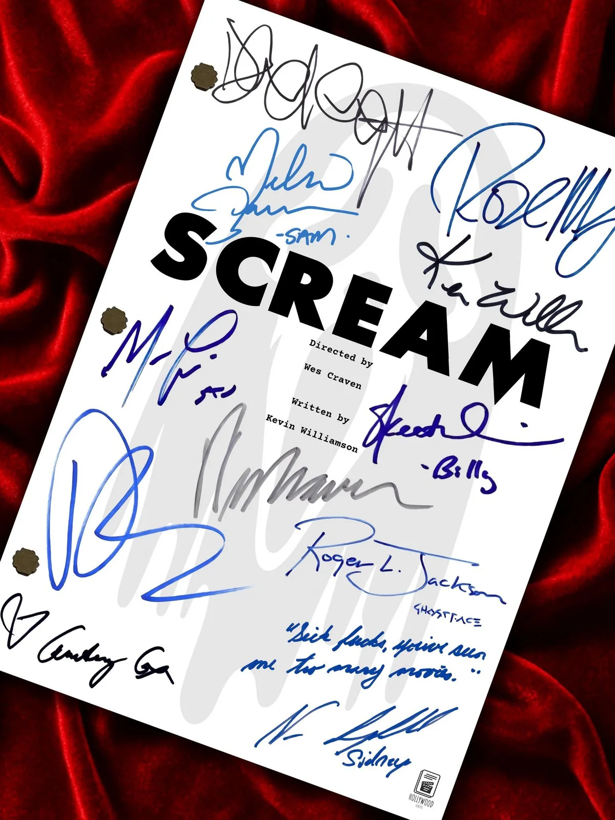 SCREAM, Signed Movie Prop Replica Script with Cast Autographs Memorabilia, image 2