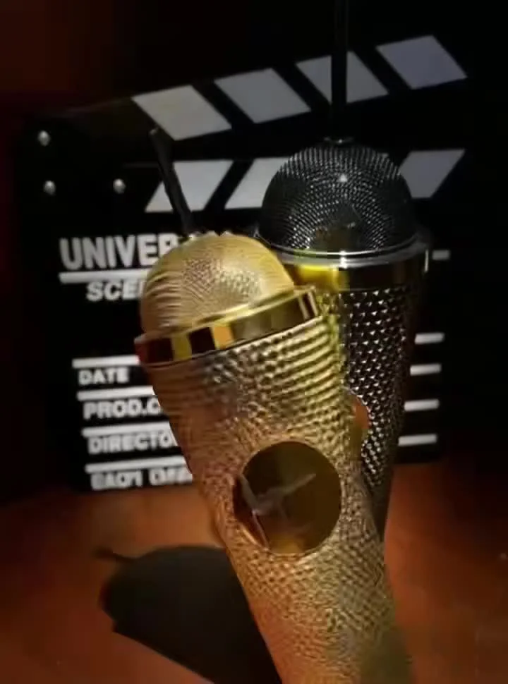 Michael Jackson Movie Gold or Black Microphone Cup Tumbler UK Cinema Exclusive, изображение 2