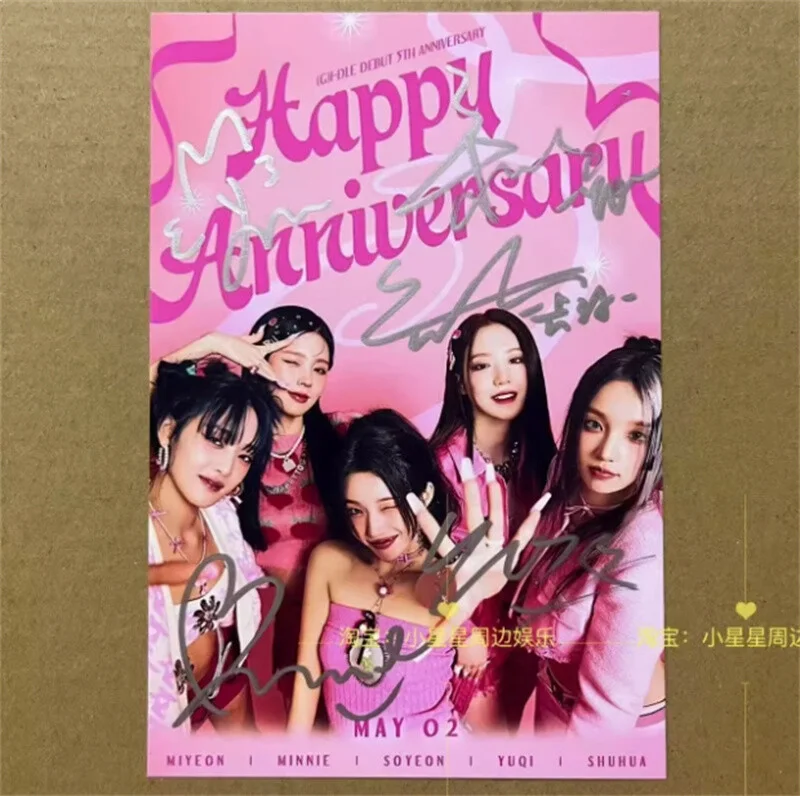 Gidle Minnie MIYEON YUQI Hand Signed 6'' Photo Autograph Photos Gift, изображение 5