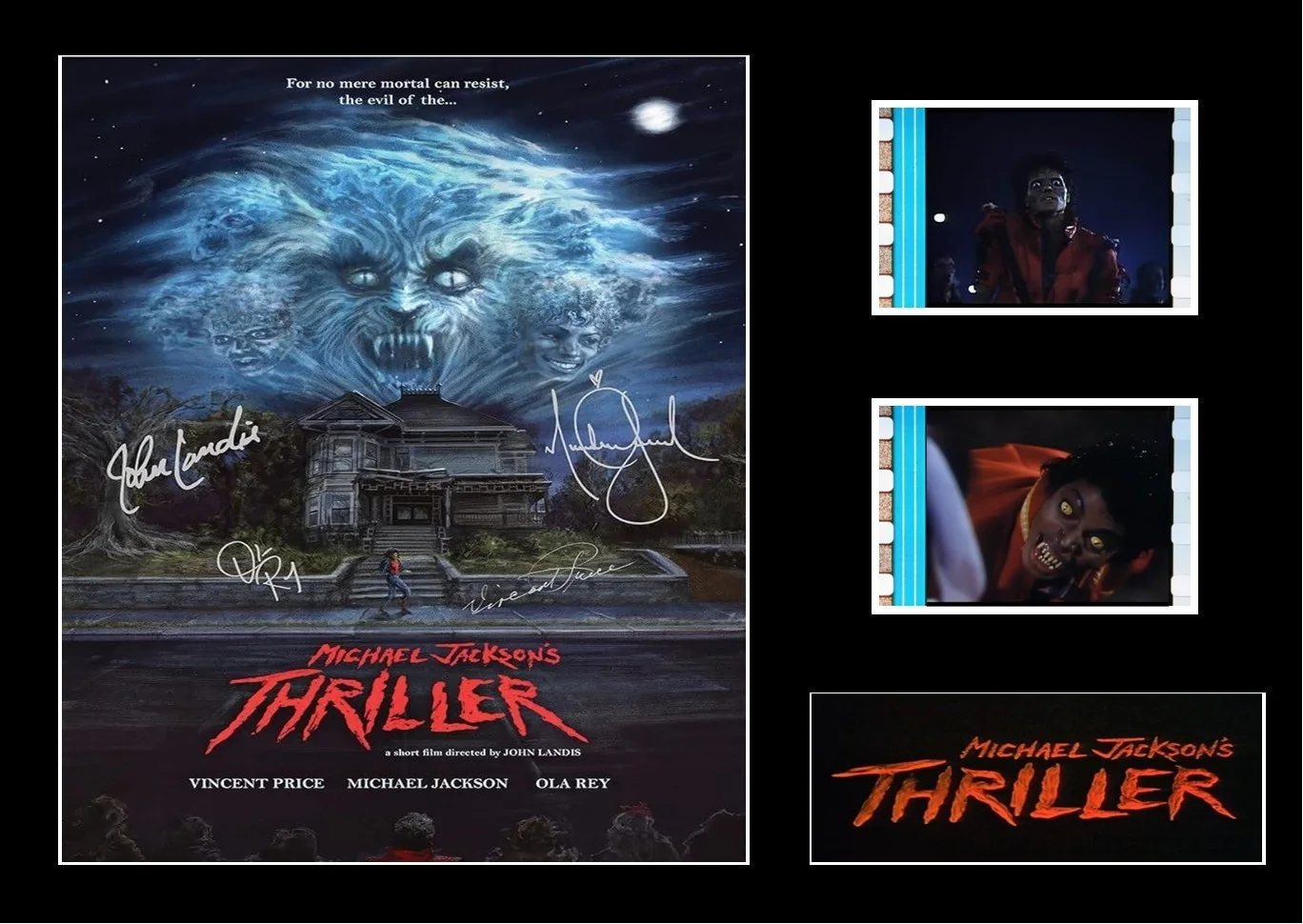 Michael Jackson Thriller Cast Signed Film Cell Signed Stunning Display COA, image 3