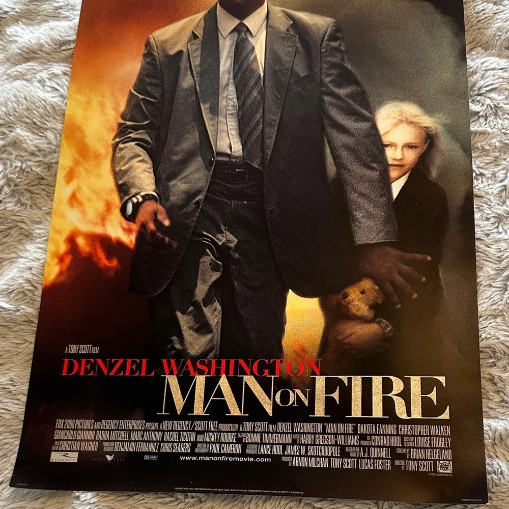 Man on Fire Movie Poster MIni 13 x 20 Denzel Washington Dakota Fanning, изображение 3
