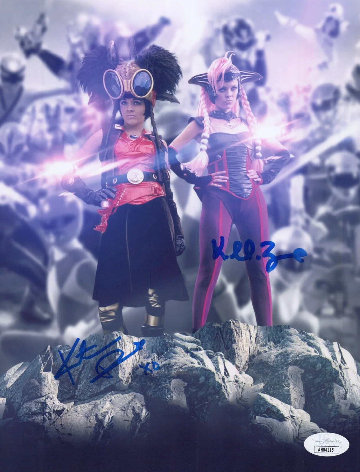 KATRINA BROWNE AND KATRINA DEVINE — KATRINA DEVINE & KATRINA BROWNE Signed POWER RANGER 8x10 Photo Autograph JSA COA