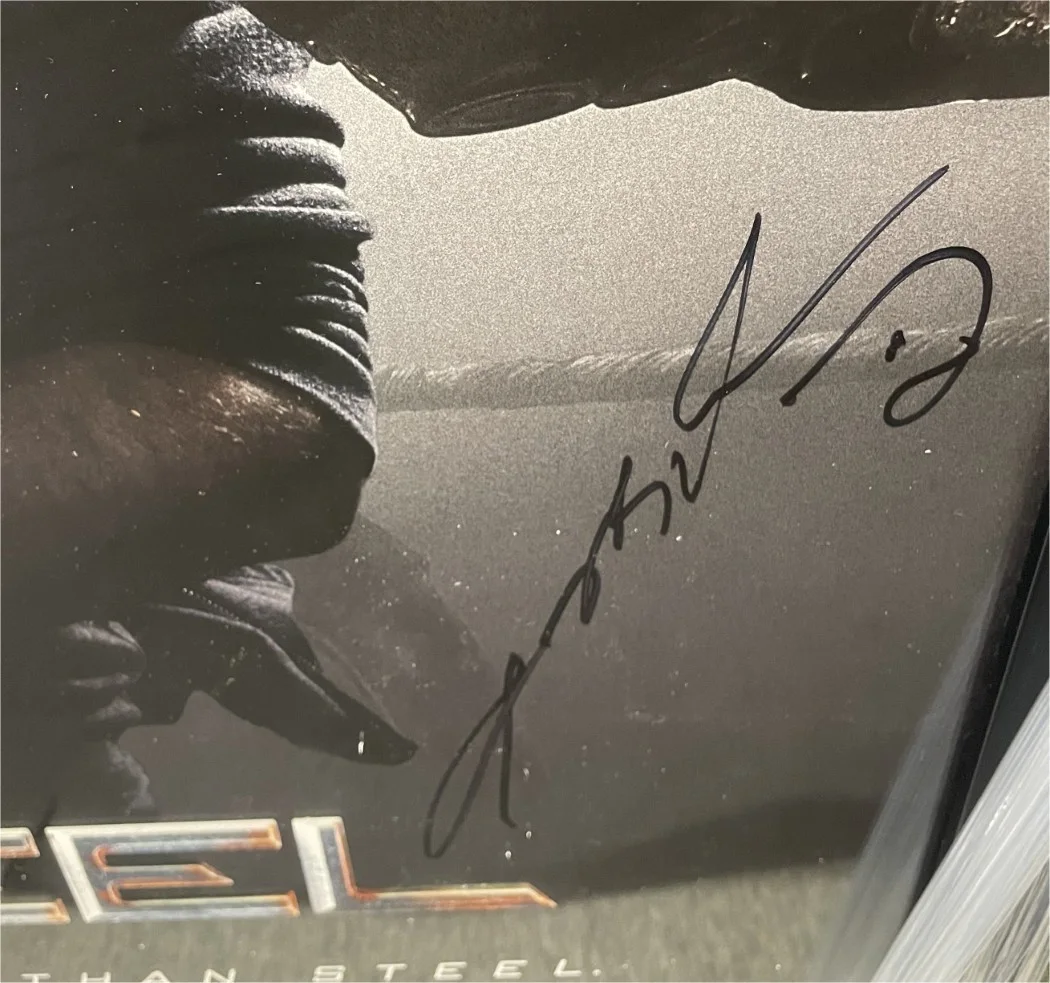 Hugh Jackman, Anthony Mackie, Dakota Goyo, Sugar Ray Leonard — Real Steel Autographed Cast Poster Hugh Jackman Anthony Mackie +3 Framed JSA, image 3