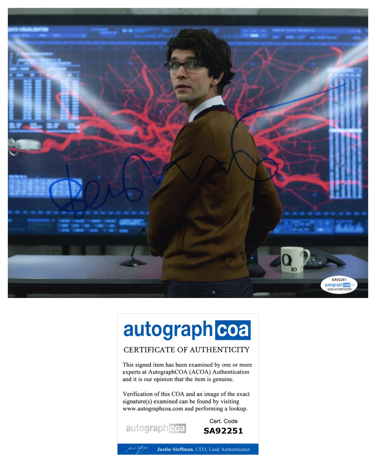 Ben Whishaw Bond Autographed Signed 8x10 Photo ACOA, image 2