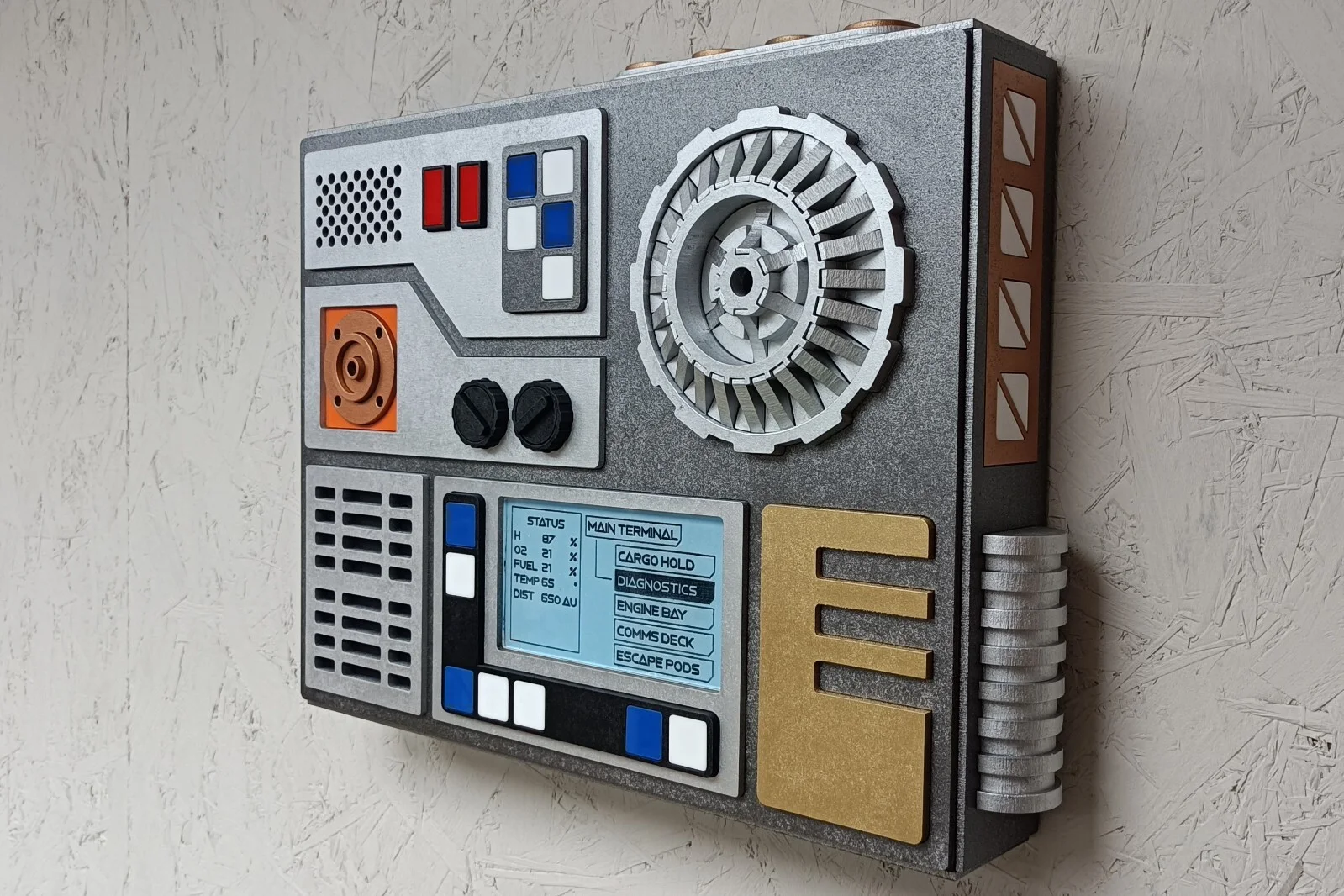 Sci-Fi inspired 3D spaceship computer terminal Control Panel prop replica, image 4
