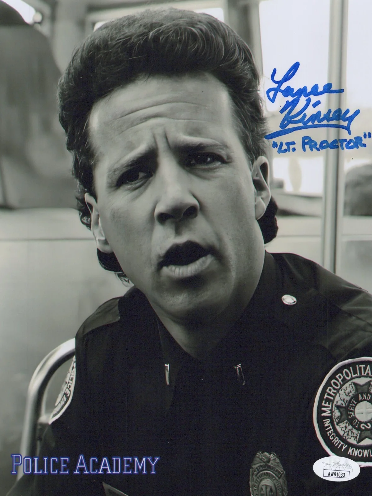 LANCE KINSEY — LANCE KINSEY Hand Signed POLICE ACADEMY 8x10 Photo AUTHENTIC Autograph JSA COA