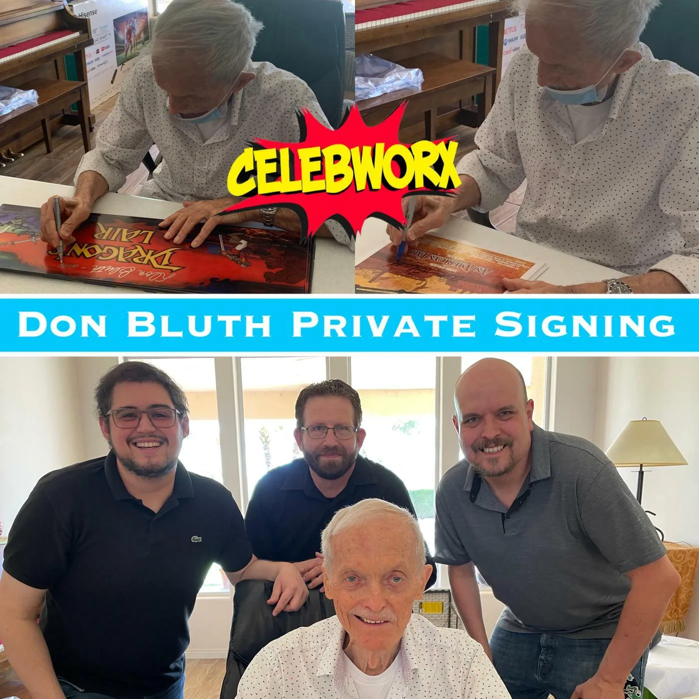 Don Bluth — DON BLUTH Signed DRAGON'S LAIR Holographic 11x17 Photo Autograph JSA COA CERT, image 2