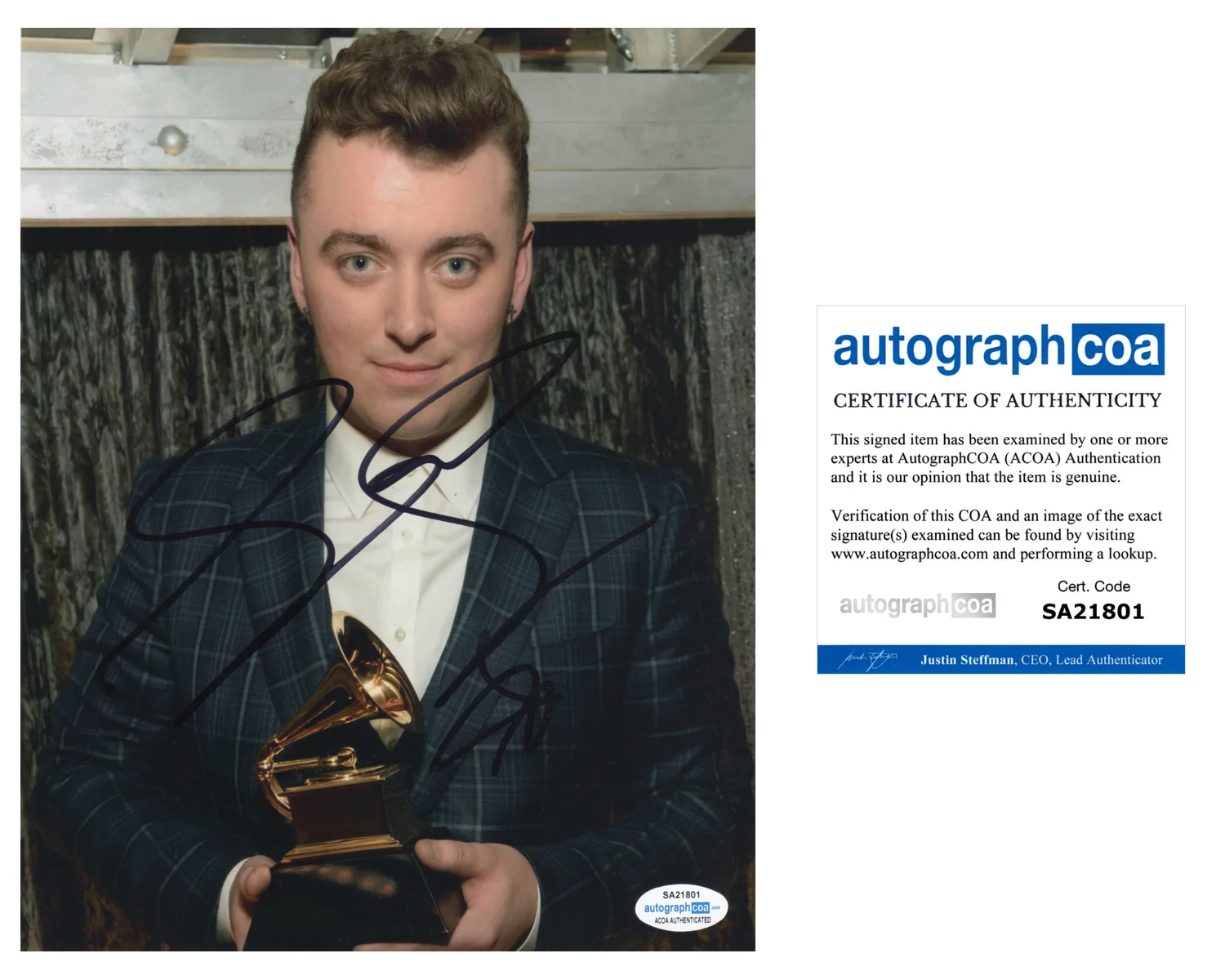 Sam Smith Singer Autographed Signed 8x10 Photo ACOA 2020-4, image 2