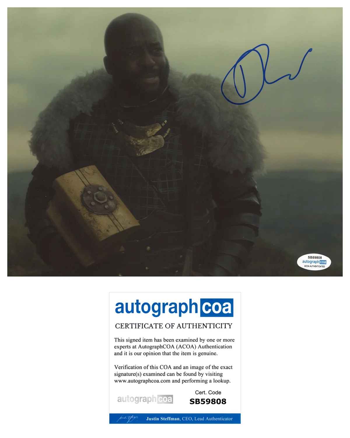 Deobia Oparei Loki Autographed Signed 8x10 Photo ACOA, image 2