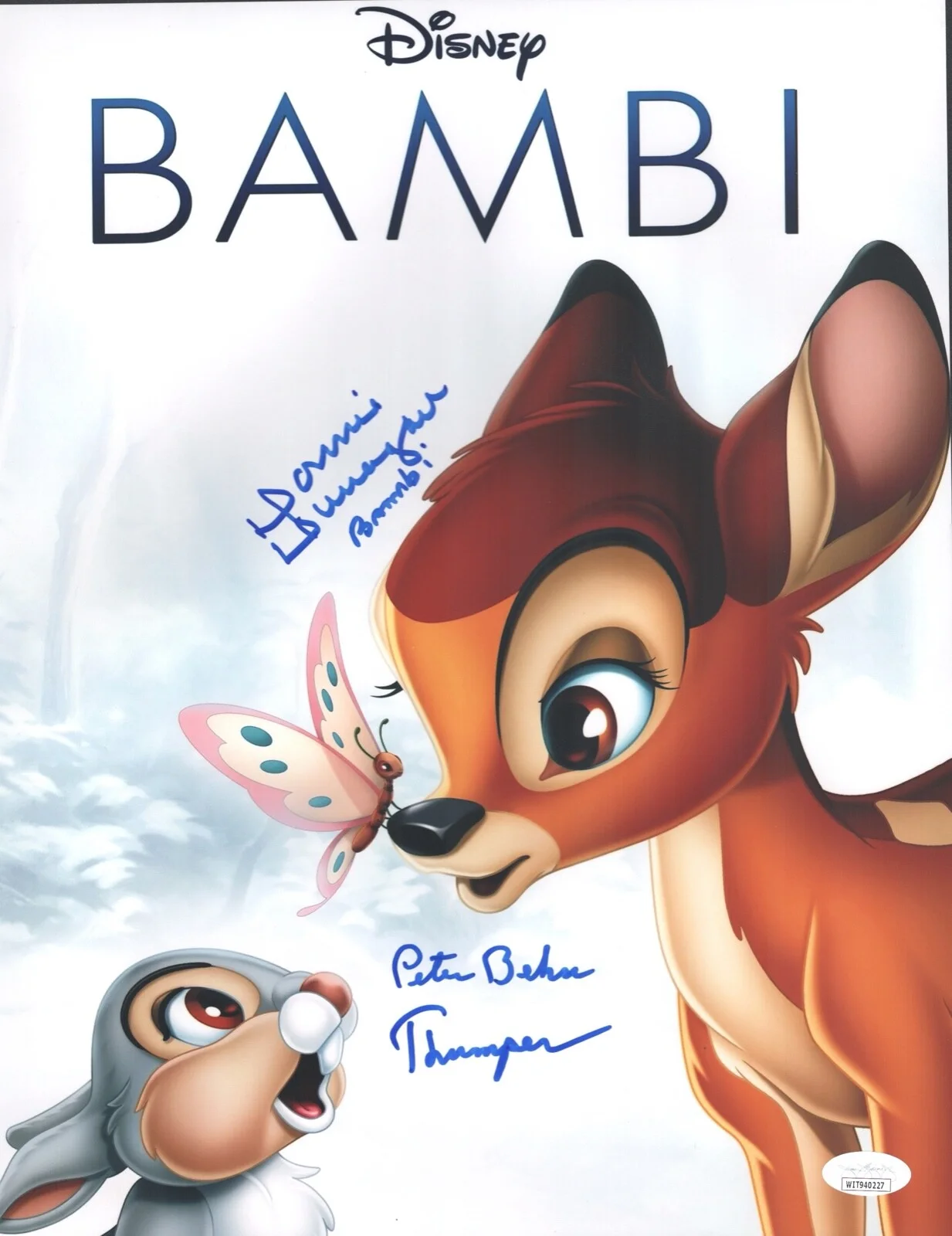 Peter Behn & Donnie Dunagan — PETER BEHN and DONNIE DUNAGAN Signed BAMBI 11x14 Photo Autograph JSA COA CERT
