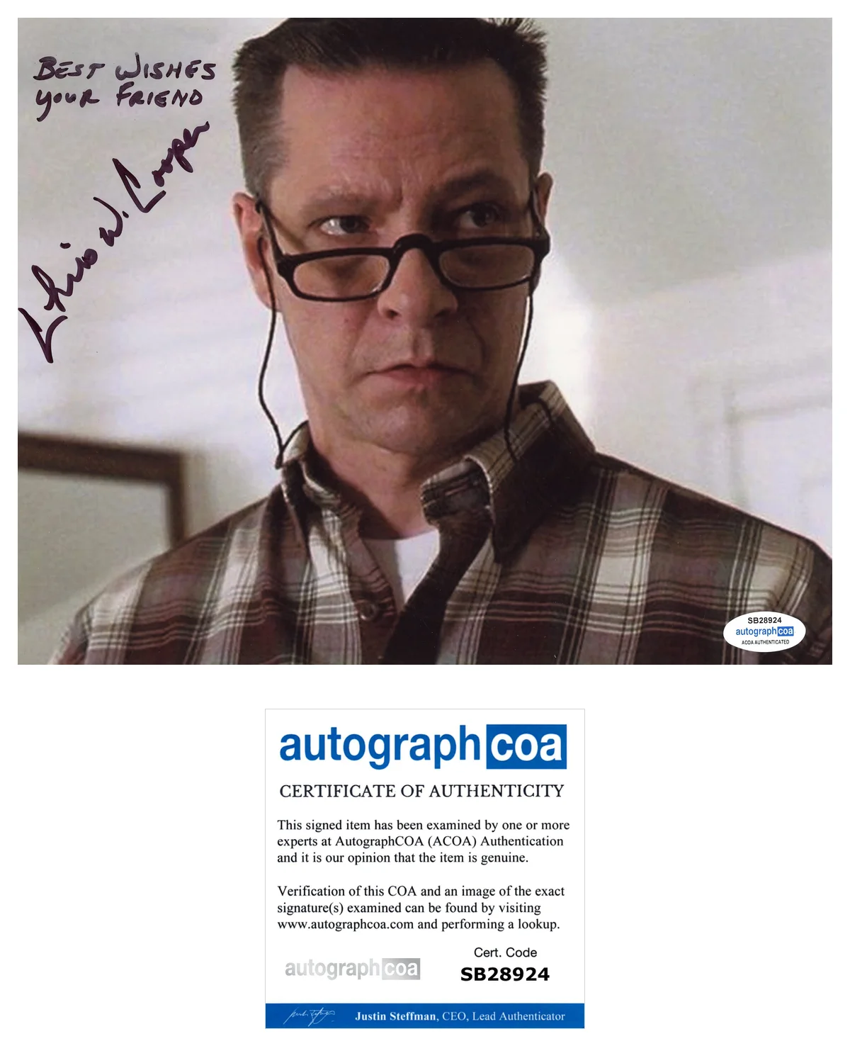 Chris Cooper A Beautiful Day Autographed Signed 8x10 Photo ACOA, image 2