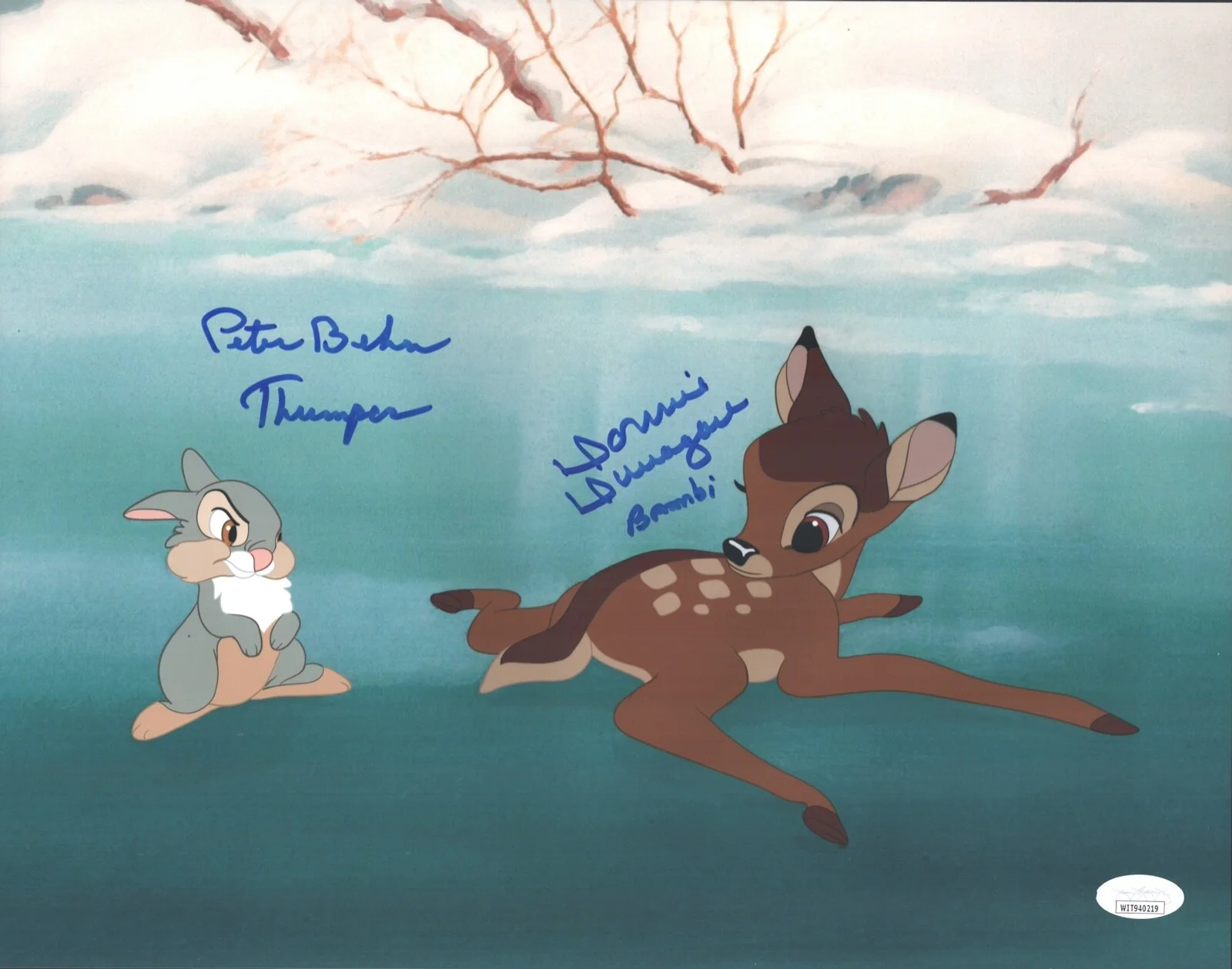Peter Behn & Donnie Dunagan — PETER BEHN and DONNIE DUNAGAN Signed BAMBI 11x14 Photo Autograph JSA COA CERT