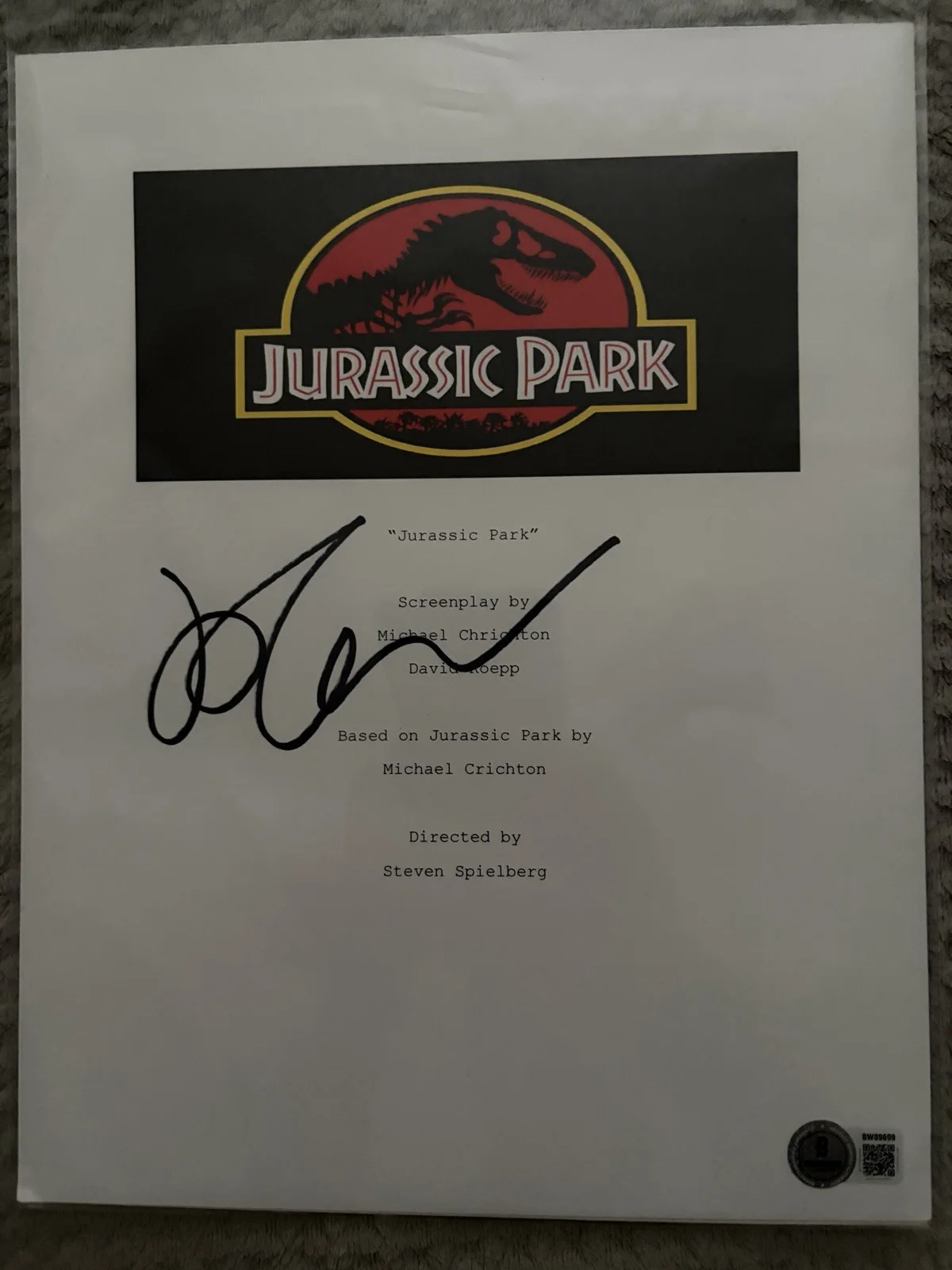 Jeff Goldblum Signed Jurassic Park Script Cover Beckett Certified, image 2